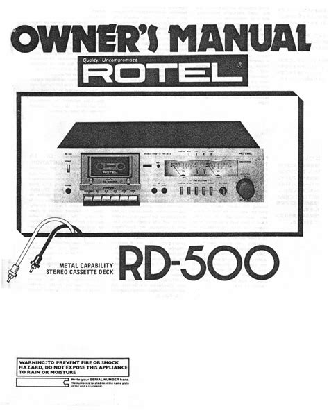 Rotel RD-500 Manual pdf